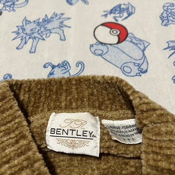 Vintage 90s JR Bentley Tan Acrylic Sweater - Picture 3 of 3